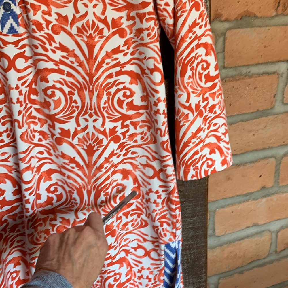 JMcLaughlin womens tunic top coverup size large resort cruise swim beach coastal - Picture 10 of 11